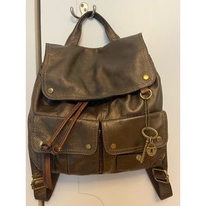 Fossil leather backpack